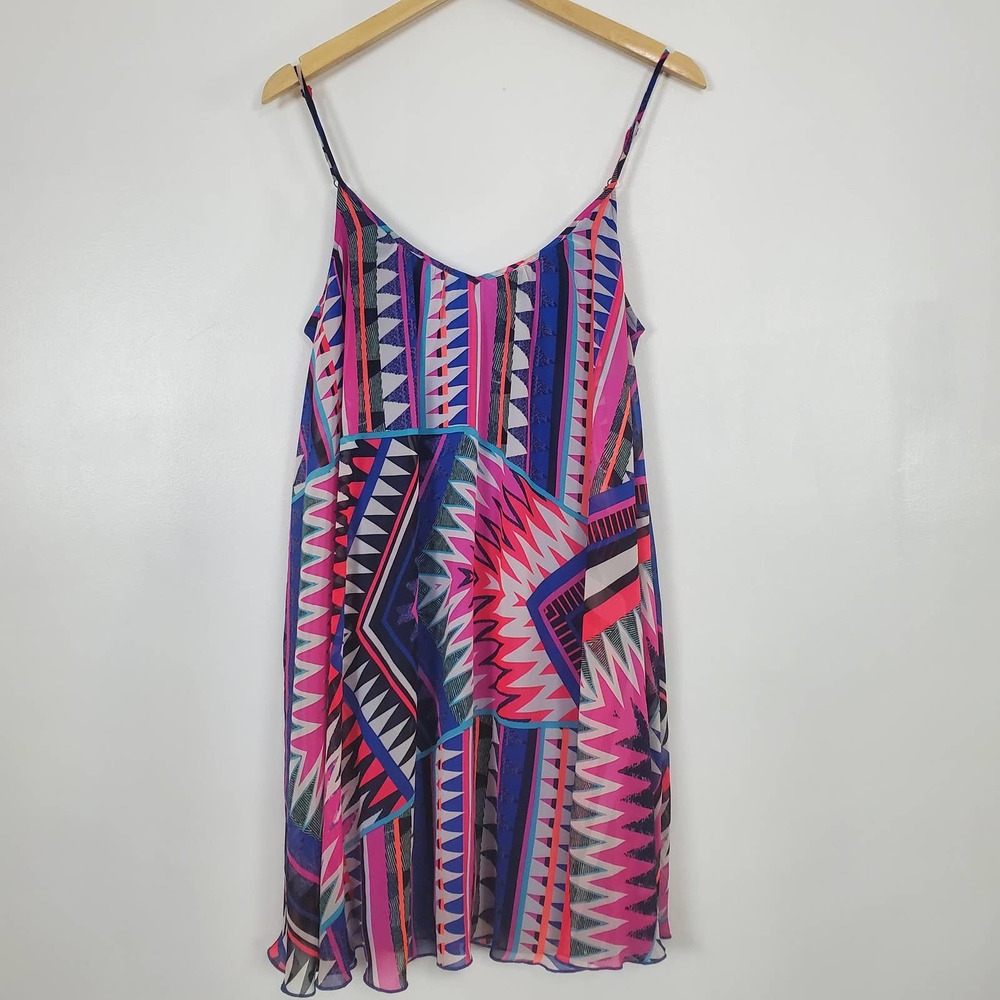 Express colorful mini dress size medium spaghetti strap - Picture 1 of 4